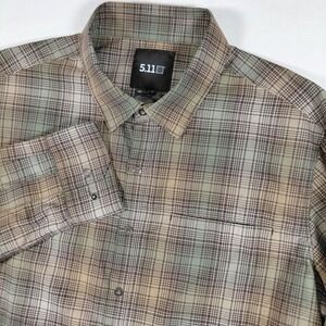 5.11 Tactical Plaid L/S Snap Button Shirt Mens Small‎ Lightweight Casual Outdoor